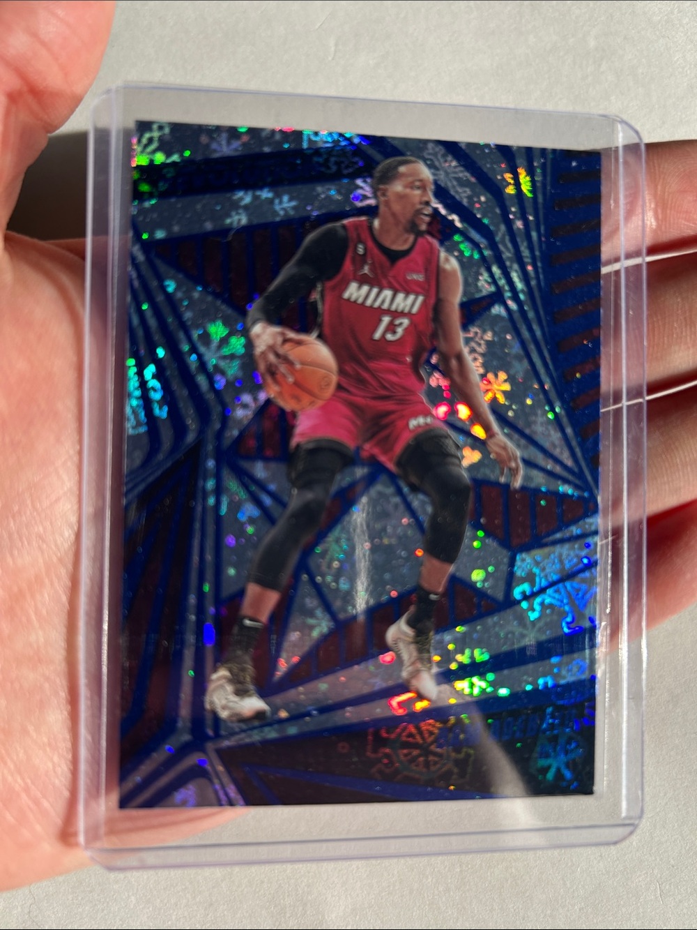 Miami Heat Bam Adebayo Basketball Trading Card - Blue Holographic Design